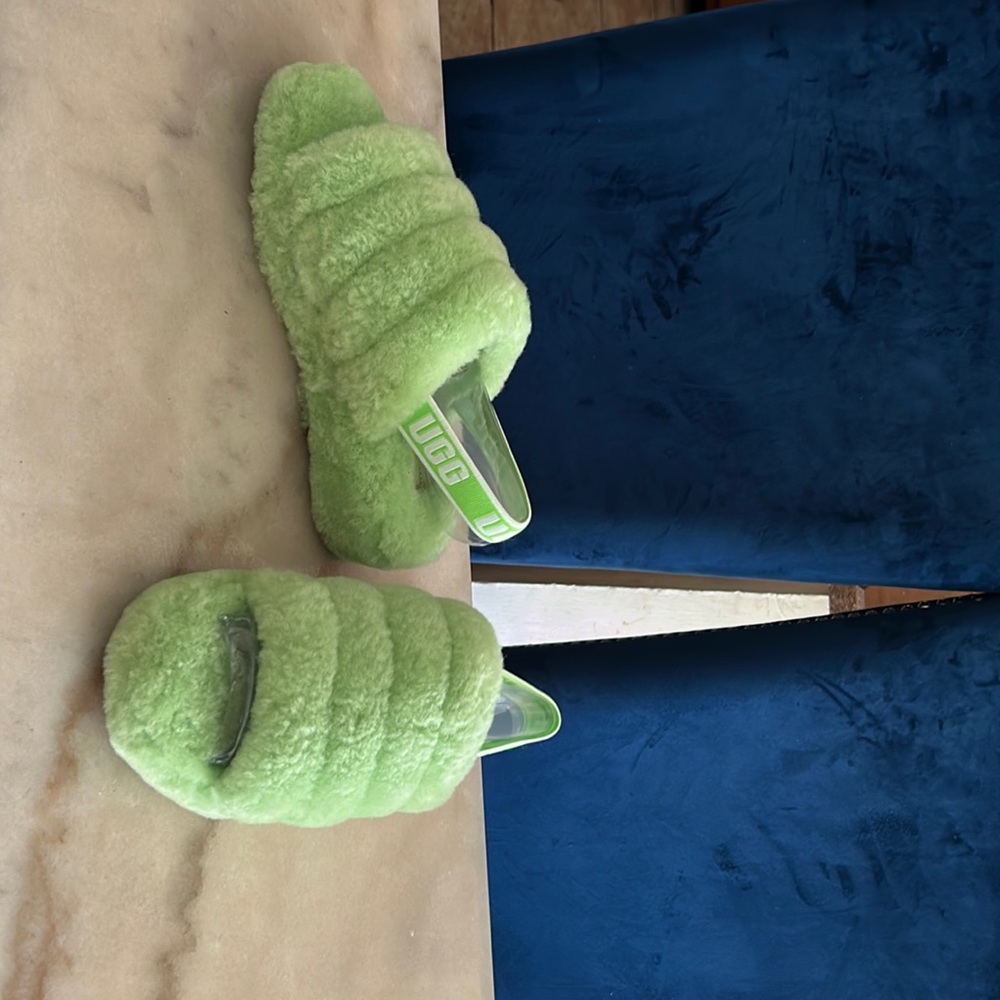 UGG slippers lime green
